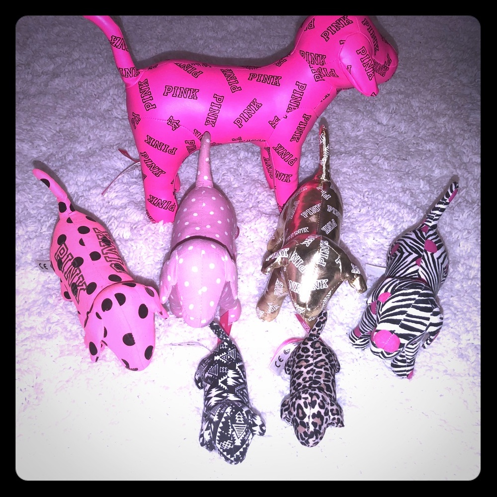 7 Victoria’s Secret PINK dogs.